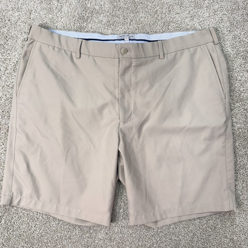 Peter Millar Shorts Mens 42 Salem Classic Fit Tan Performance Stretch EUC